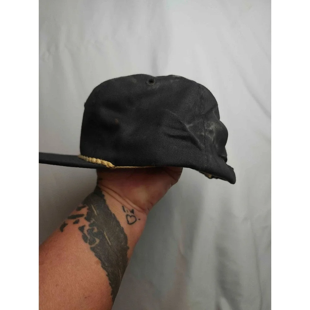 Vintage Derby Cap Co. Dogwood Golf Rope Cap Black Adjustable Leather Strap